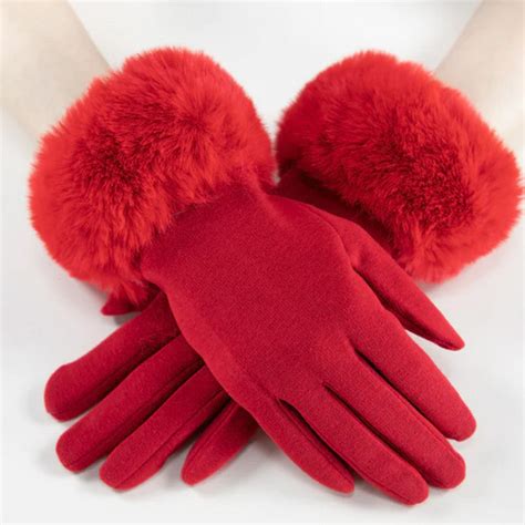 cloth gloves with fake fur at cuff|Gloves With Fur Cuff .